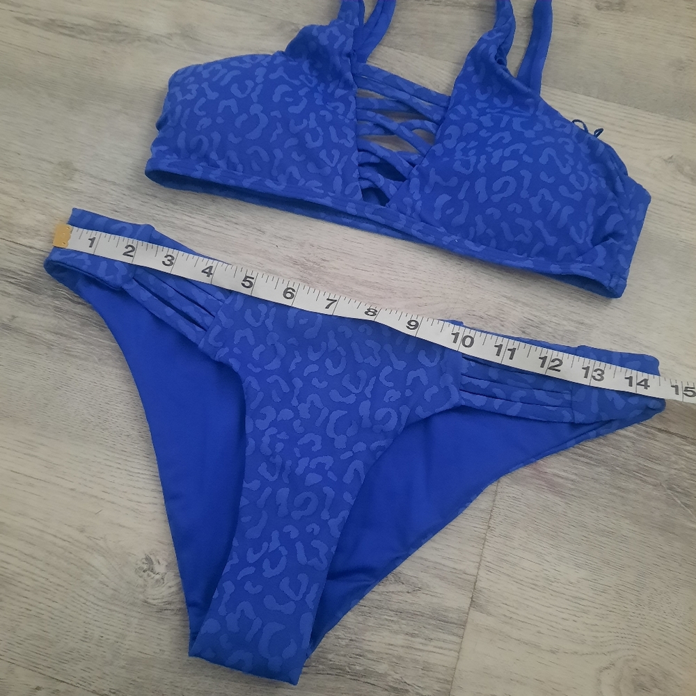Blue Animal Print Bikini - Picture 6 of 9